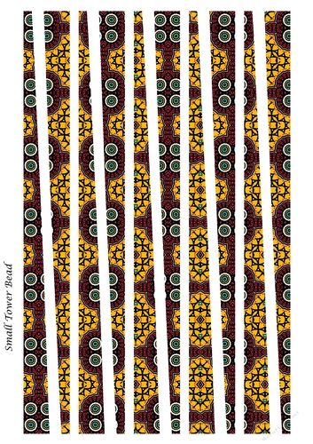 Small Tower Shaped Paper Bead Template Design #44