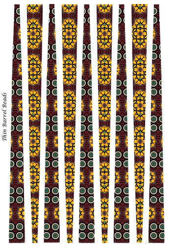 Small Oval Shaped Paper Bead Template Design #44