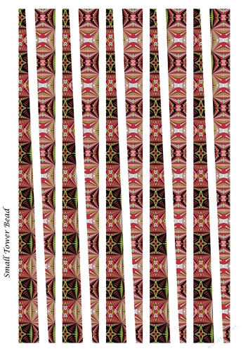 Small Tower Shaped Paper Bead Template Design #45