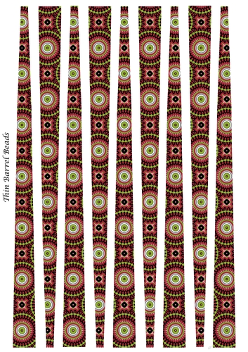 Small Oval Shaped Paper Bead Template Design #46