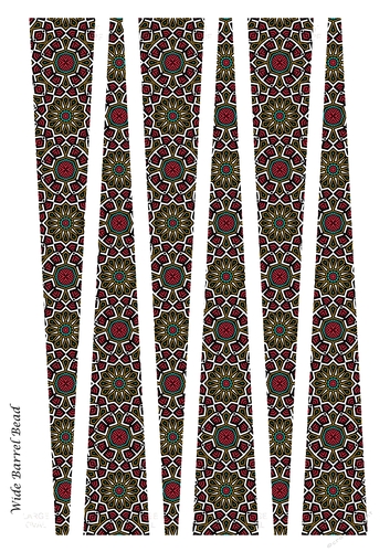 Large Oval Shaped Paper Bead Template Design #47