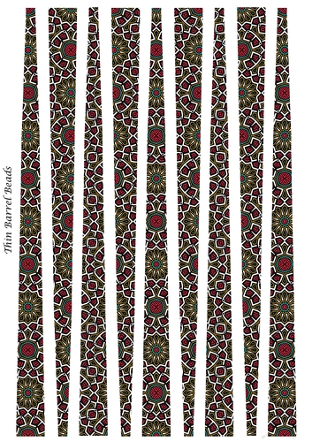 Small Oval Shaped Paper Bead Template Design #47