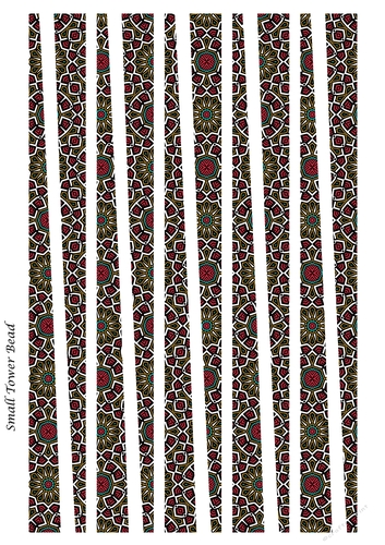 Small Tower Shaped Paper Bead Template Design #47