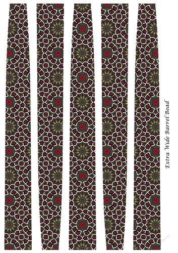 Extra Wide Oval Shaped Paper Bead Template Design #47