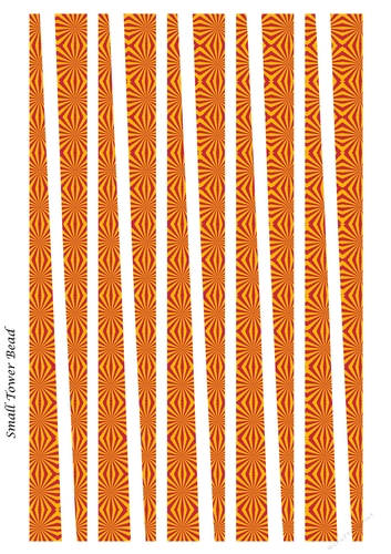 Small Tower Shaped Paper Bead Template Design #48