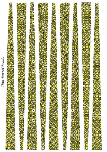 Small Oval Shaped Paper Beads Template Design #49