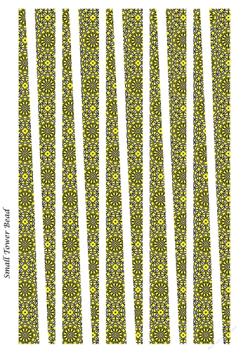 Small Tower Shaped Paper Beads Template Design #49