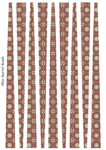 Small Oval Shaped Paper Bead Template Design #50