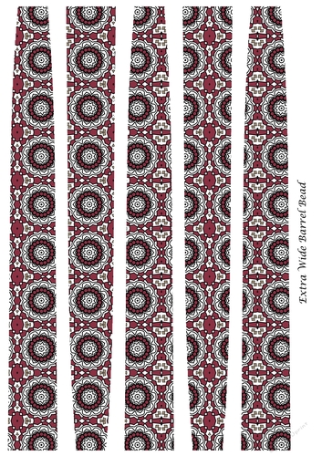 Extra Large Oval Shaped Paper Bead Template Design #51