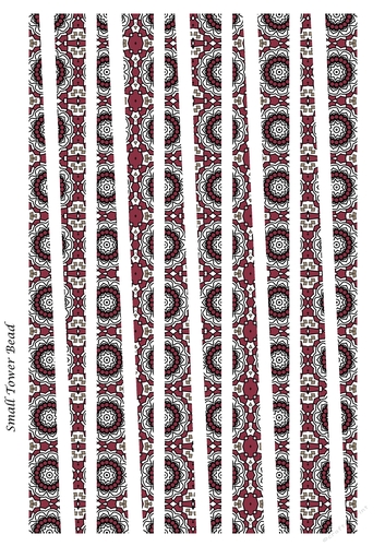 Small Tower Shaped Paper Beads Template Design #51