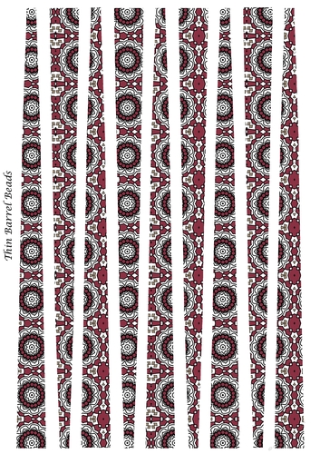 Small Oval Shaped Paper Beads Template Design #51