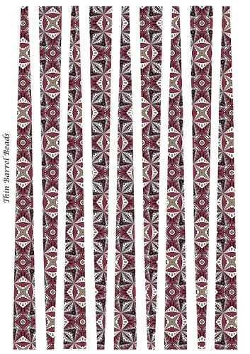 Small Oval Shaped Paper Beads Template Design #53