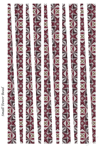 Small Tower Shaped Paper Beads Template Design #53