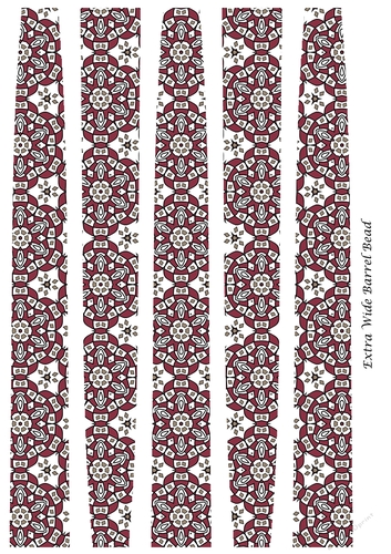 Extra Wide Oval Shaped Paper Beads Template Design #54