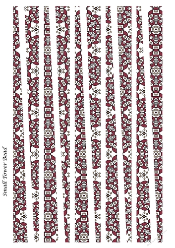 Small Tower Shaped Paper Beads Template Design #54