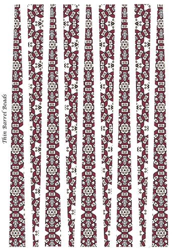 Small Oval Shaped Paper Beads Template Design #54