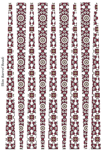 Small Oval Shaped Paper Beads Template Design #55