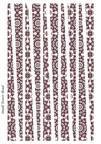 Small Tower Shaped Paper Beads Template Design #55