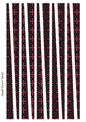 Small Tower Shaped Paper Beads Template Design #56