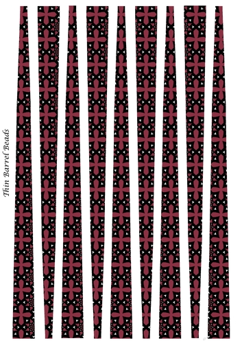 Small Oval Shaped Paper Beads Template Design #56