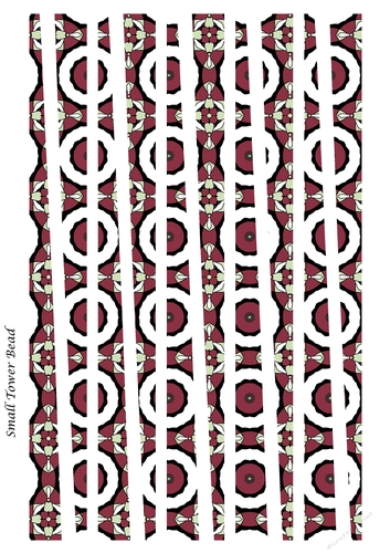 Small Tower Shaped Paper Beads Template Design #57