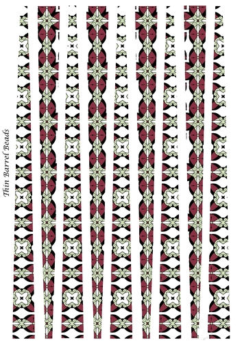 Small Oval Shaped Paper Beads Template Design #58