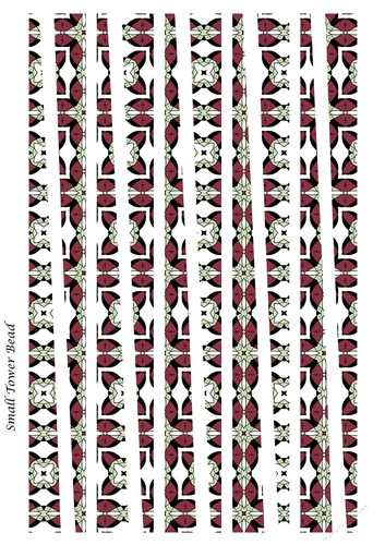 Small Tower Shaped Paper Beads Template Design #58