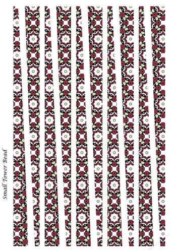 Small Tower Shaped Paper Beads Template Design #59