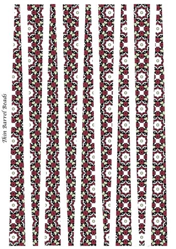 Small Oval Shaped Paper Beads Template Design #59
