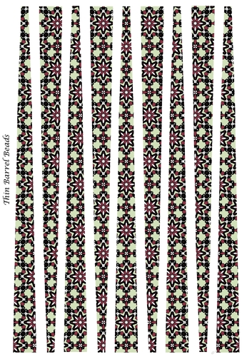 Small Oval Shaped Paper Beads Template Design #60