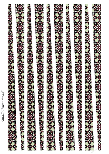 Small Tower Shaped Paper Beads Template Design #60
