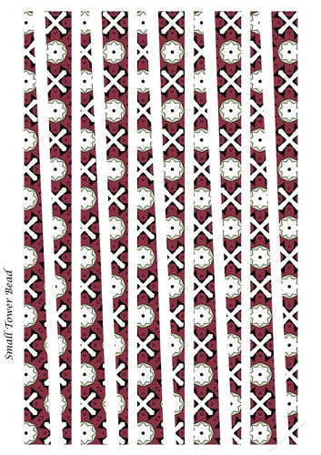 Small Tower Shaped Paper Beads Template Design #61