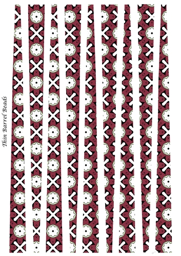 Small Oval Shaped Paper Beads Template Design #61