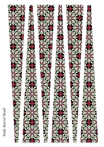Wide Oval Paper Beads Template Design #62