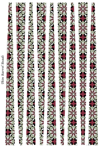 Small Oval Paper Beads Template Design #62