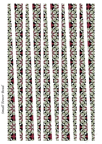 Small Tower Paper Beads Template Design #62