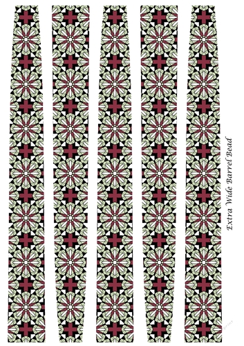 Extra Wide Oval Paper Beads Template Design #62