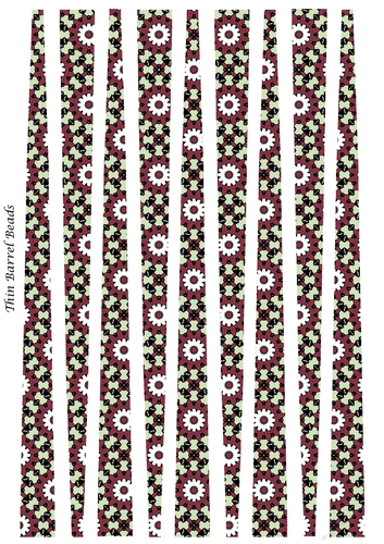 Small Oval Paper Beads Template Design #63