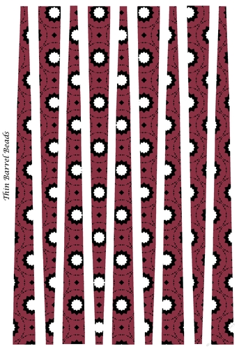 Small Oval Paper Beads Template Design #64