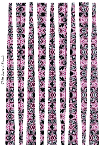 Small Oval Paper Bead Template Design #69
