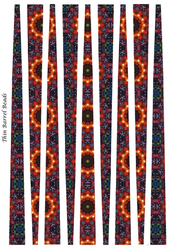 Small Oval Paper Beads Template Design #73
