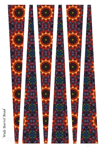Wide Barrel Shaped Paper Beads Template Design #73