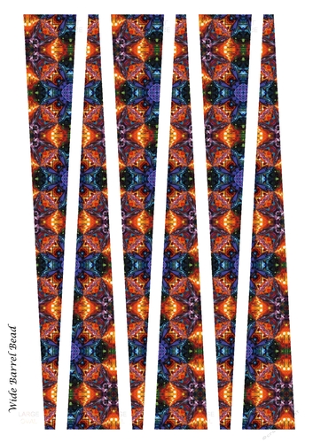 Wide Barrel Shaped Paper Beads Template Design #74