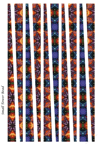 Small Tower Paper Beads Template Design #74