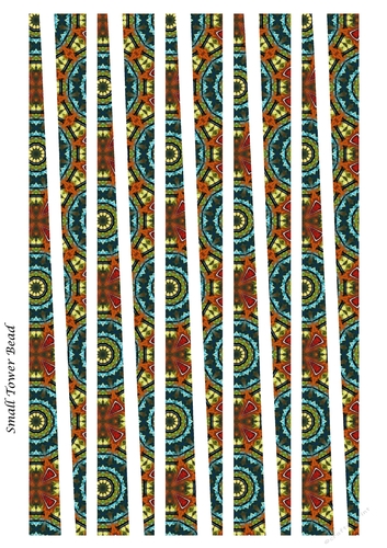 Small Tower Paper Beads Template Design #75