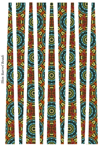 Small Oval Paper Beads Template Design #75
