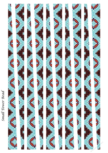 Small Tower Shaped Paper Beads Template Design #76
