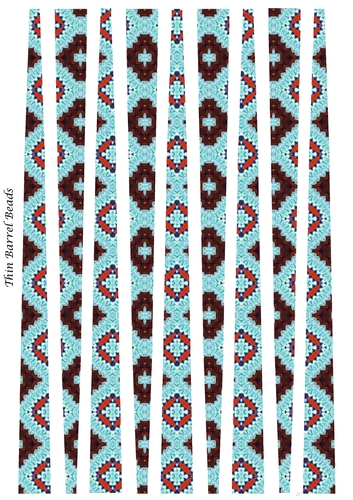 Small Oval Shaped Paper Beads Template Design #76