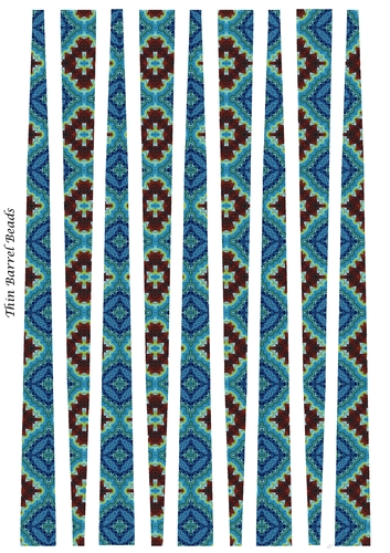 Small Oval Shaped Paper Beads Template Design #77