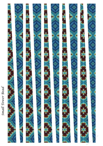 Small Tower Shaped Paper Beads Template Design #77